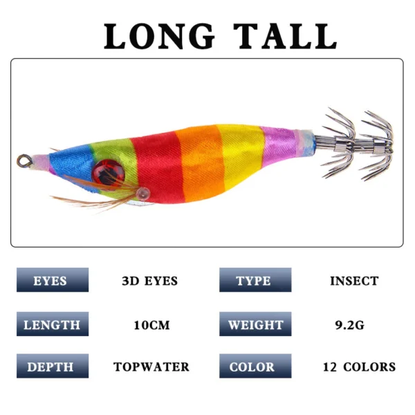 Lifelike Bigeye Shrimp Road Subbait 92g10cm 1pc Random Color Wood Shrimp Squid Special Fishing Bait Bionic Fake Bait Hard Bait Fishing Tackle Products Squid