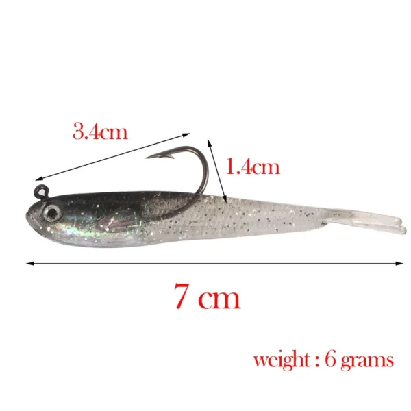 Lead Fish Soft Lure Bait 75CM6G Fishing Lures 1 Pc Swimbaits with Hooks Silicone Artificial Fishing Jigs