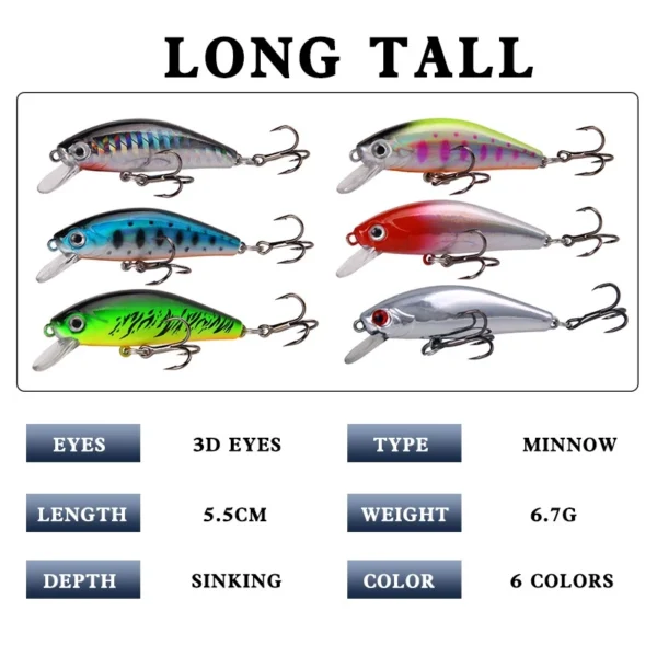 be7c714a0f29829fd0b51506eafcf0e3.webp Laser Minnow 67g55cm 1pc Random Color Sinking Water Long Throw Lure Hard Bait Minnow Fishing Lure
