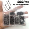 500Pcs No 322 Fishing Hooks Set Carbon Steel Single Circle Fishing Hook Fly Fishing Jip Barbed Carp Hooks Sea Tackle Accessories
