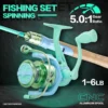 Full Set Spinning Fishing Rod Carbon Fiber 2 Section and Fishing Reel 10003000 Series