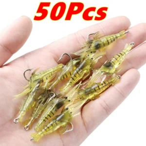 sg-11134201-7qvei-lgxohdgivfr40c.webp 50PCS Soft Simulation Shrimp Prawn Lure Hook Tackle Bait Fishing Lures Artificialbait Luminous Shrimp 4cm