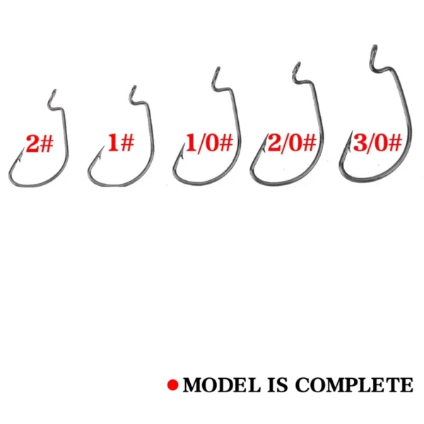 50 Pieces Per Box Wide Gap High Carbon Steel Fishing Hooks Worm Bait Jig Tackle