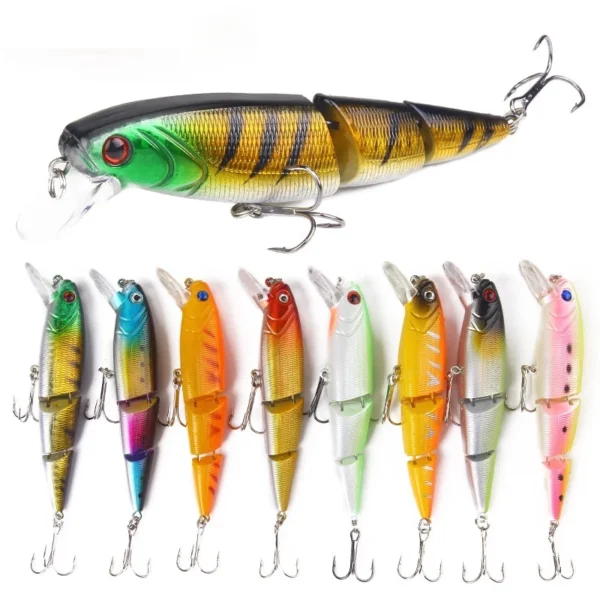 New Colorful Three Jointed Swim Fishing Lure 115cm15g 1pc Random Color Simulation Hard Bait Mino Bait Outdoor Fishing Gear