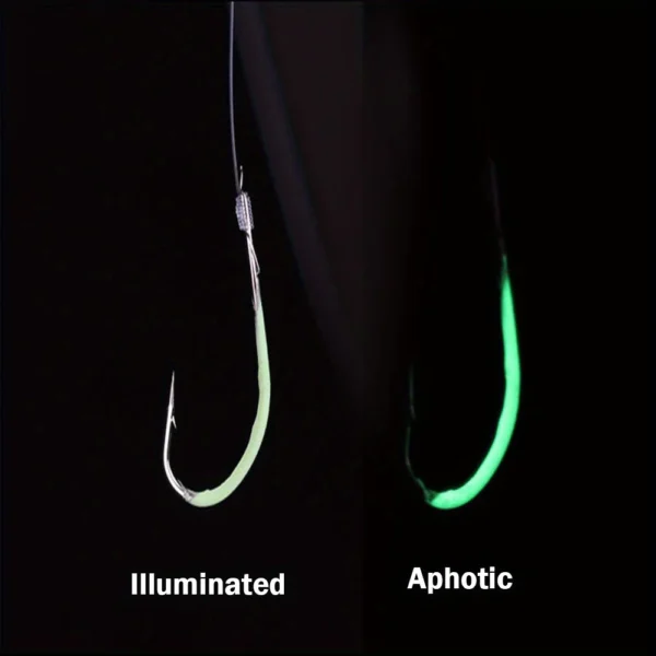 20 and 30pcs Night Fishing Hook Glow In Dark String Hooks 1624 Luminous Crank Nake Single Fishhook For  Freshwater  Saltwater