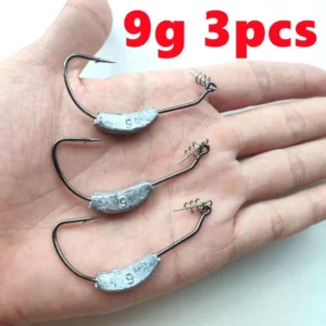 sg-11134201-7rd49-m6tp8jvshc89e0.webp 3Pcs Set New Design Lead Weighted Barbed Crank Hook With Twist Lock Fishing Accessories of Soft Lure Hook 25g7g9g
