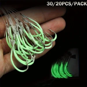 sg-11134201-7rd58-m6waynjj9riqad.webp 20 and 30pcs Night Fishing Hook Glow In Dark String Hooks 1624 Luminous Crank Nake Single Fishhook For Freshwater Saltwater