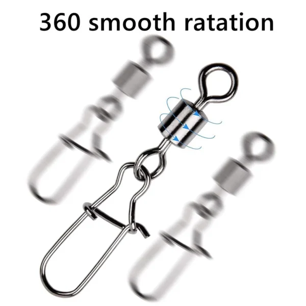 sg-11134201-7rffx-m3otclv7kb8l76.webp 50PCS Strong Fishing Connector Pin Bearing Rolling Swivel Stainless Steel Fishing Accessories Fishing Tackle