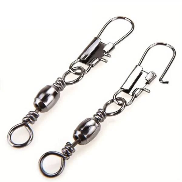 50Pcs Stainless Steel 210 Premium Fishing Snap Swivels Connectors Quick Connect Fishing Lures Fishing Tackle Fishing accessories