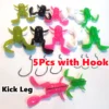 5Pcs Realistic Floating Frog Lure with Kick Legs 5g10g with Hook High Quality Topwater TPE Soft Bait for Fishing