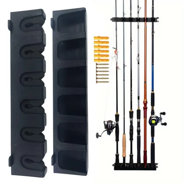 sg-11134201-7rfi7-m3osoxet2g5z5f.webp EasyInstall Fishing Rod Rack 6 slots Fishing Rod Holder Wall Mounted Fishing Pole Storage Holder Rack Fishing Tackle